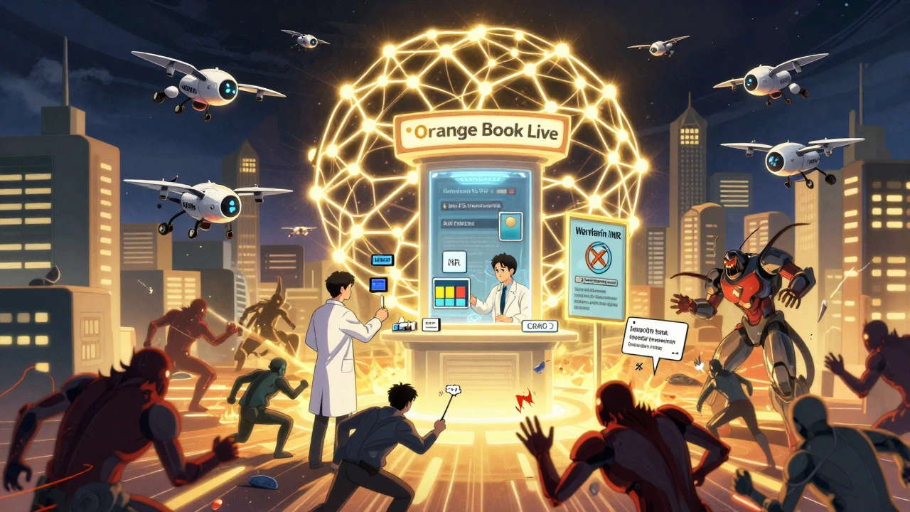 A pharmacist&#039;s mind is a city where AI delivers lessons and battles drug errors with biosimilar drones.