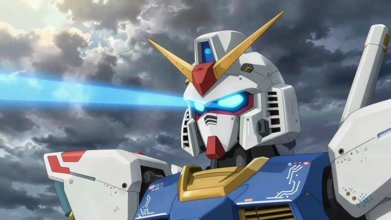 Mech head with scanning sensors active analyzing air for pathogens under sunlight