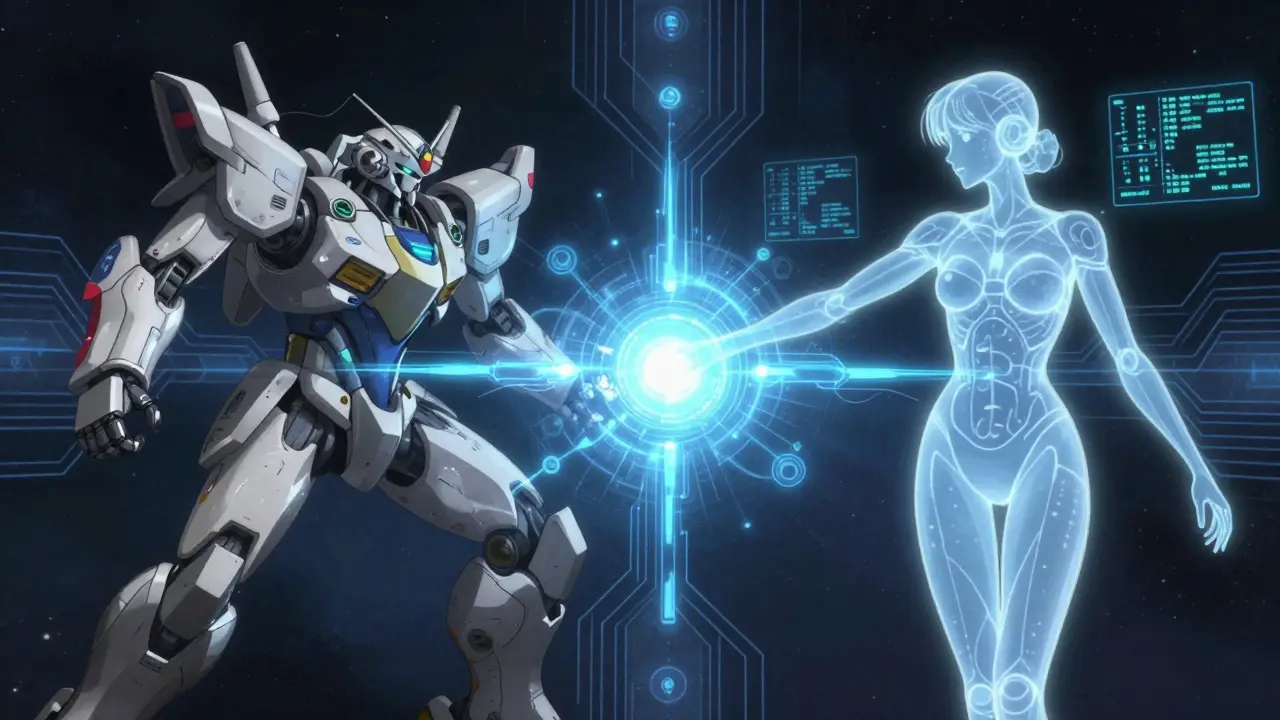 Two robotic systems merging to represent combined diagnostics
