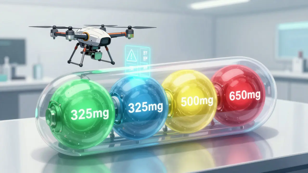 Diagnostic robot checking acetaminophen dosage levels safely