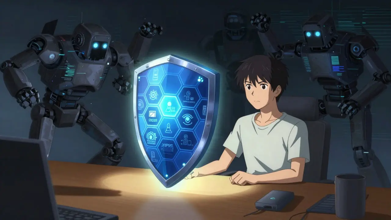 Protective anime shield blocking fake online pharmacies